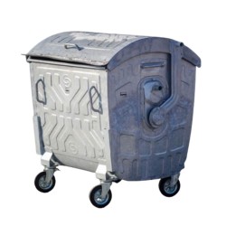 Container gunoi metalic zincat cu capac rotund Elado 1100 litri-2