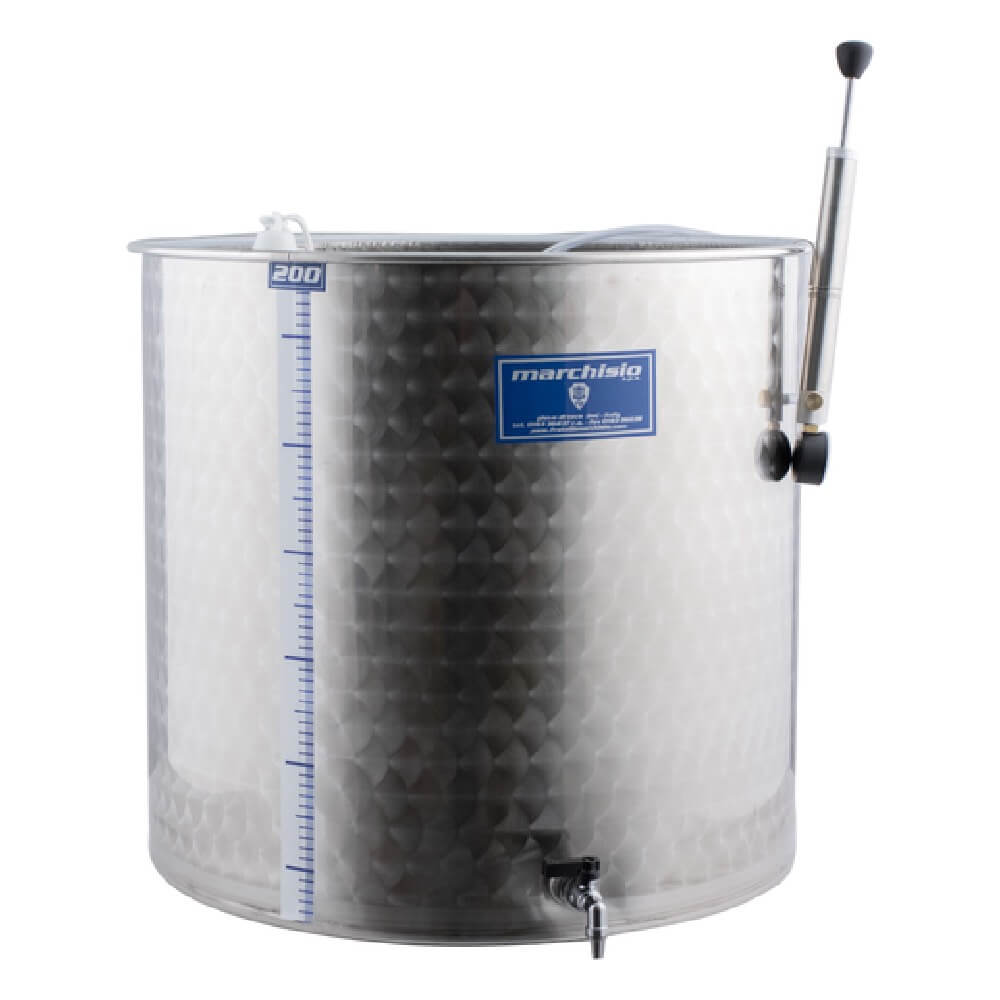 Cisternă inox Asconi 200 L - model B, depozitare / fermentare + Cadou Accesorii