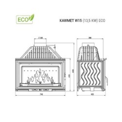 Focar șemineu Kawmet - Pecan din fontă 13,5 kW-5