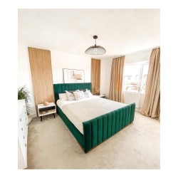 Panou riflaj din lemn de stejar Artemis 250x60 cm suport plută neagră-6