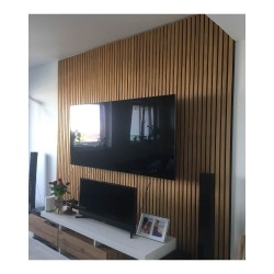 Panou riflaj din lemn de stejar Artemis 250x48 cm suport plută albă-5