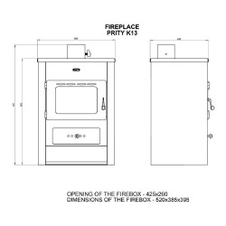 Sobă pentru încălzit Prity K13 12 kW-4