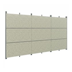 Panou gard din plăci fibrociment Veles Industrial, 1,3x2,5 m, travertin, cu stâlpi-2