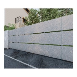 Panou gard din plăci fibrociment Veles Industrial, 1,3x2,5 m, gri deschis, cu stâlpi-1