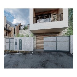 Panou gard din plăci fibrociment Veles Modern, 1,9x2,5 m, gri deschis, fără stâlpi-3