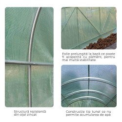Solar grădină profesional Cortis© 3x12 m + Cadou Vermicompost + Ață + Kit irigare complet-5