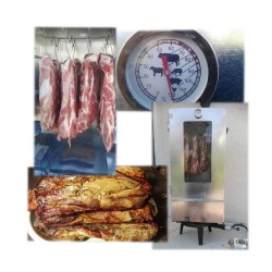 Afumătoare carne / pește din tablă zincată cu geam Berlin 80x30x40 cm-11