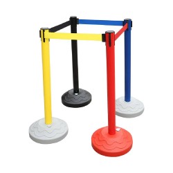 Stâlp delimitare acces Vega din PVC, bandă roșie 3 m, roșu-1