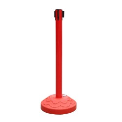 Stâlp delimitare acces Vega din PVC, bandă roșie 3 m, roșu-3