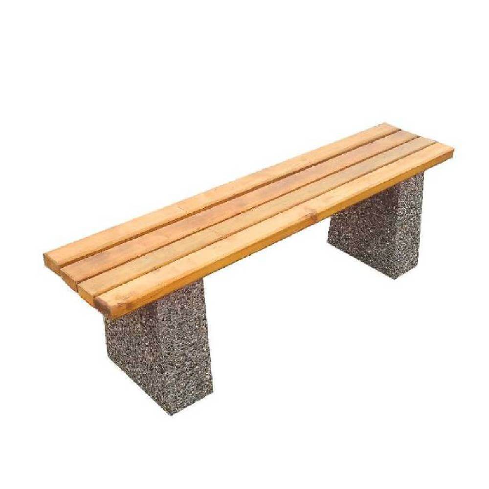 Bancă beton cu șezut din lemn Lapis 2 m