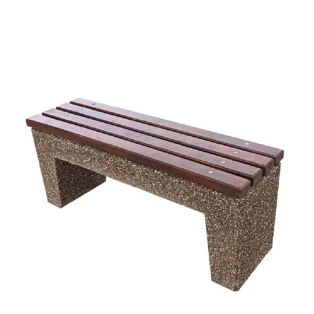 Bancă beton cu șezut din lemn Lapis 1,2 m
