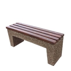 Bancă beton cu șezut din lemn Lapis 1,2 m-1