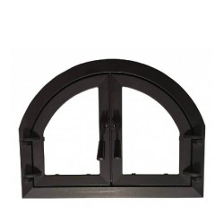 Ușă cuptor grădină barbeque din fontă Taisa cu geam 57x44 cm-3