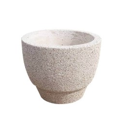 Ghiveci flori exterior din marmură albă Lapis, conic, 55 cm-1