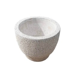 Ghiveci flori exterior din marmură albă Lapis, conic, 55 cm-2