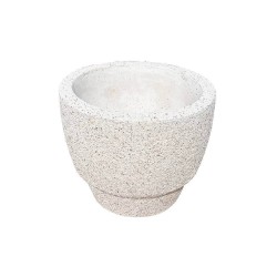 Ghiveci flori exterior din marmură albă Lapis, conic, 55 cm-3