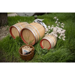 Butoi lemn masiv salcâm pentru vin 250 L-3