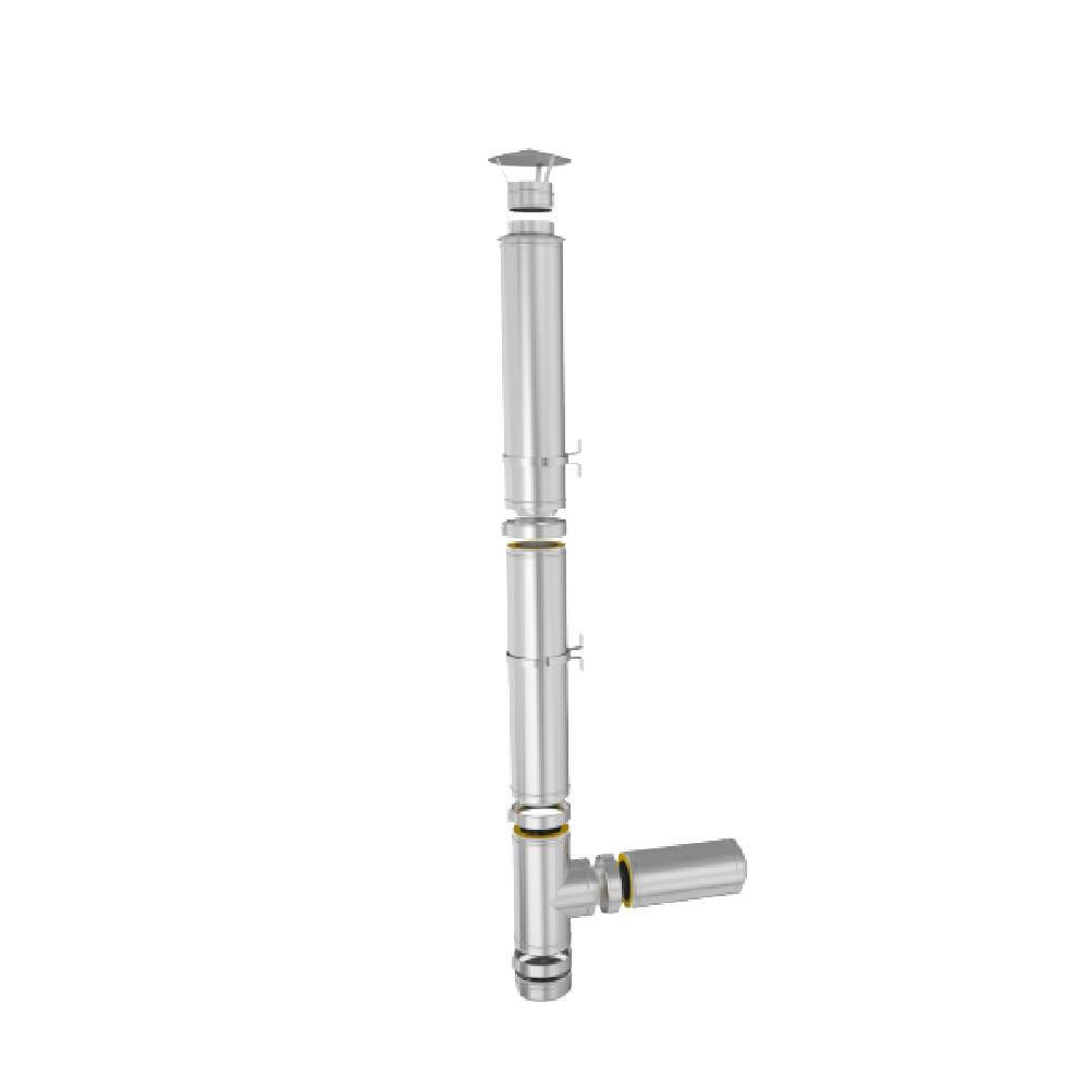 Coș de fum din inox Aden 6 m x 160 mm, suspendat