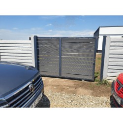 Șipcă gard WPC Tara cu rizuri 12 x 2,4 x 200 cm Lucios / Neperiat, Gri-2