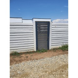 Șipcă gard WPC Tara cu rizuri 12 x 2,4 x 200 cm Lucios / Neperiat, Gri-3