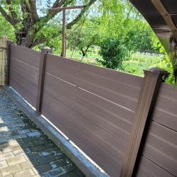 Șipcă gard WPC Tara cu rizuri 12 x 2,4 x 200 cm Mat, Maro închis-1