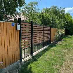 Șipcă gard WPC Tara cu rizuri 12 x 2,4 x 200 cm Mat, Maro roșcat-3