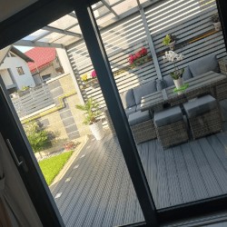 Pardoseală exterioară WPC trafic greu 14,5 x 2,8 x 240 cm Periat o față, Gri-5