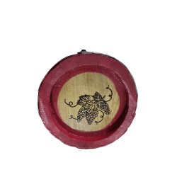 Butoi lemn masiv stejar pentru țuică 10 L, model struguri + Cadou Suport-4