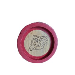 Butoi lemn masiv stejar pentru țuică 10 L, model struguri + Cadou Suport-6