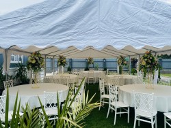 Cort evenimente 6x12 m Delta profesional cu structură metalică 38 mm, prelată UV 500 g / mp-12