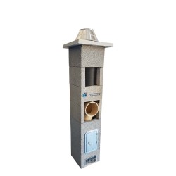 Coș fum ceramic profesional Venera 7 m x 180 mm, racord 90°-2