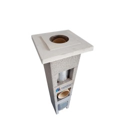 Coș fum ceramic profesional Venera 7 m x 180 mm, racord 90°-3