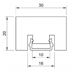 Riflaj MDF cu profil montaj Selena - nuc, 280x3,0 cm-10