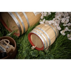 Butoi lemn masiv stejar pentru țuică 5 L, model prune + Cadou Suport-4