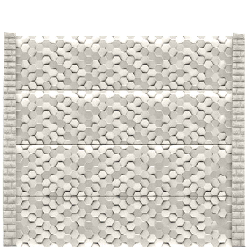 Gard beton modern Busy Day 2 m cu stâlpi cu model
