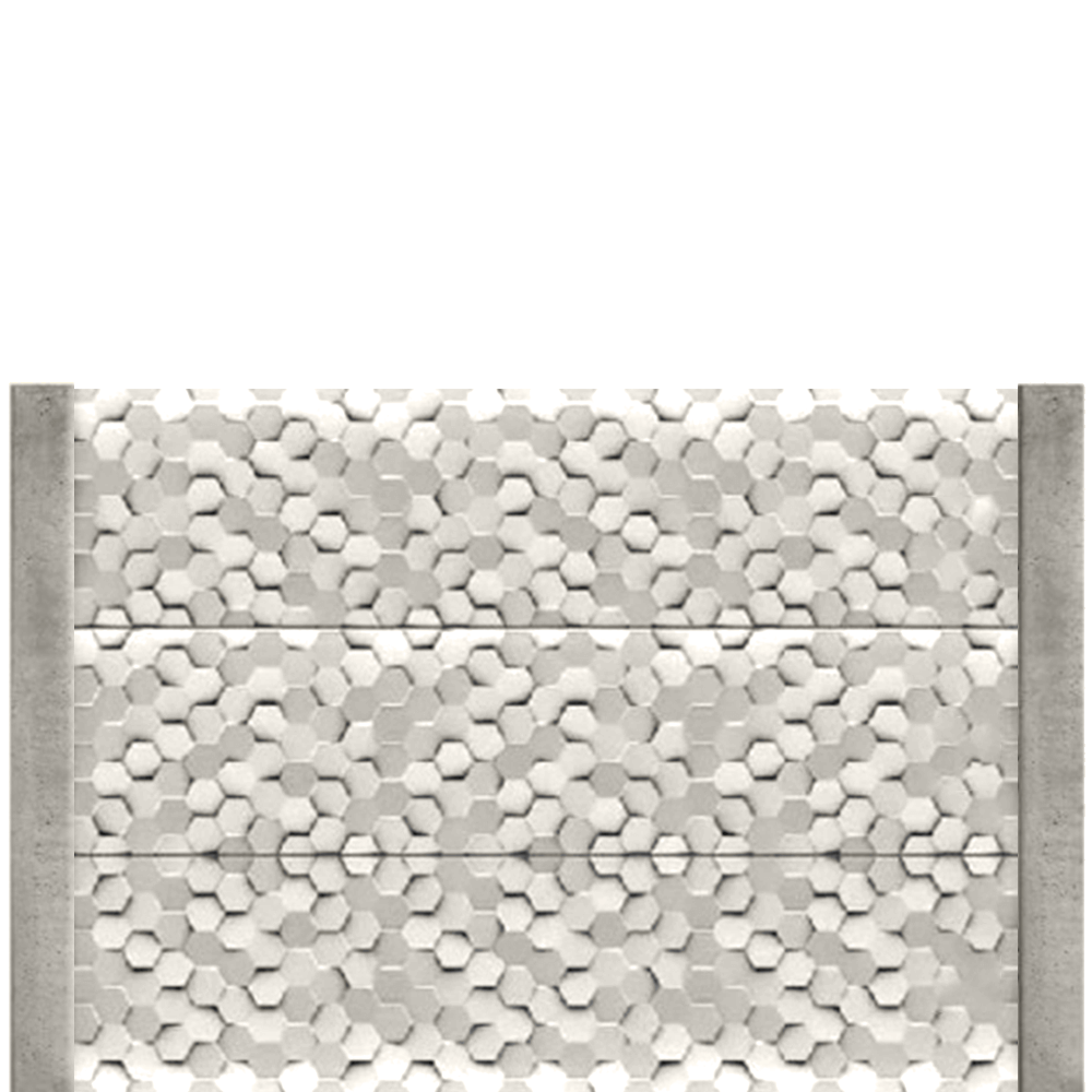 Gard beton modern Busy Day 1,5 m cu stâlpi simpli