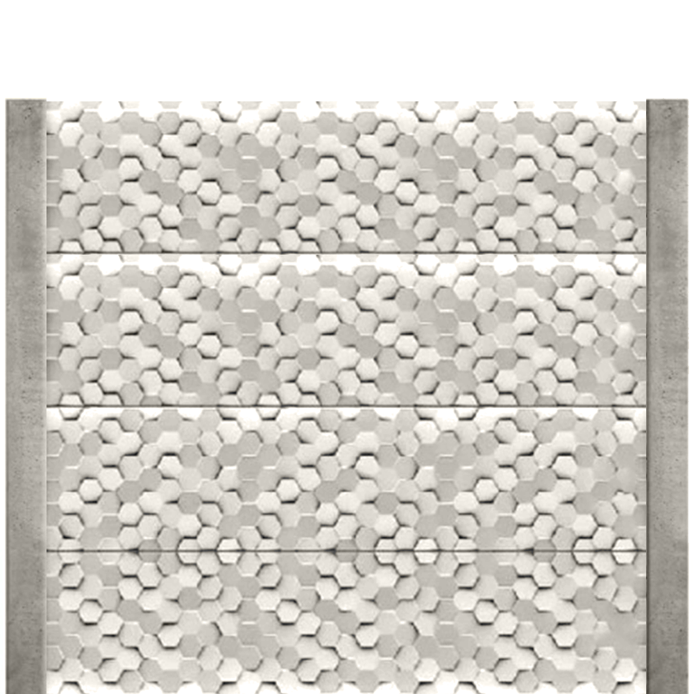 Gard beton modern Busy Day 2 m cu stâlpi simpli