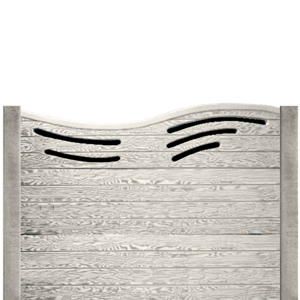 Gard beton finisat Soft Wave 1,5 m cu stâlpi simpli