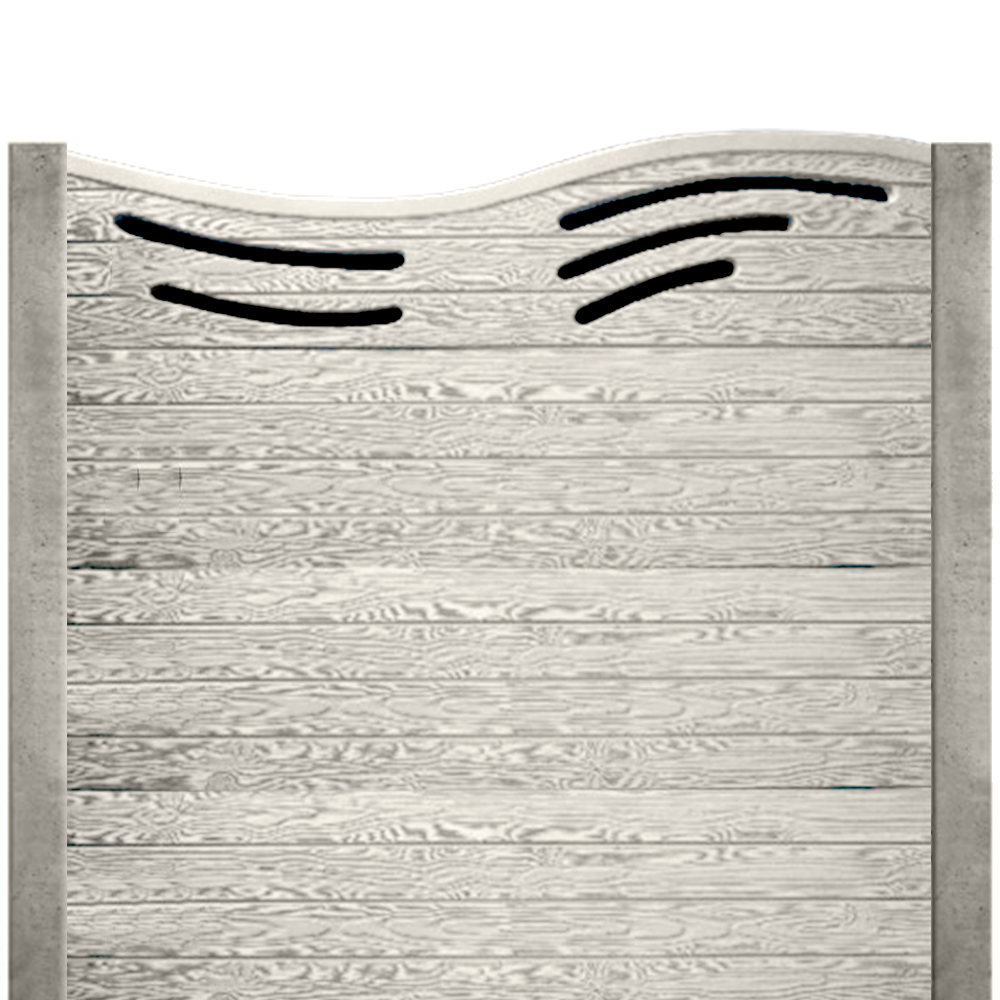 Gard beton finisat Soft Wave 2 m cu stâlpi simpli