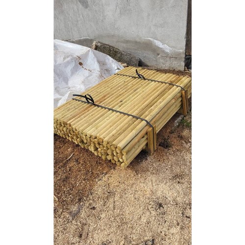Stâlpi lemn gard netratați, grosime 9 cm
