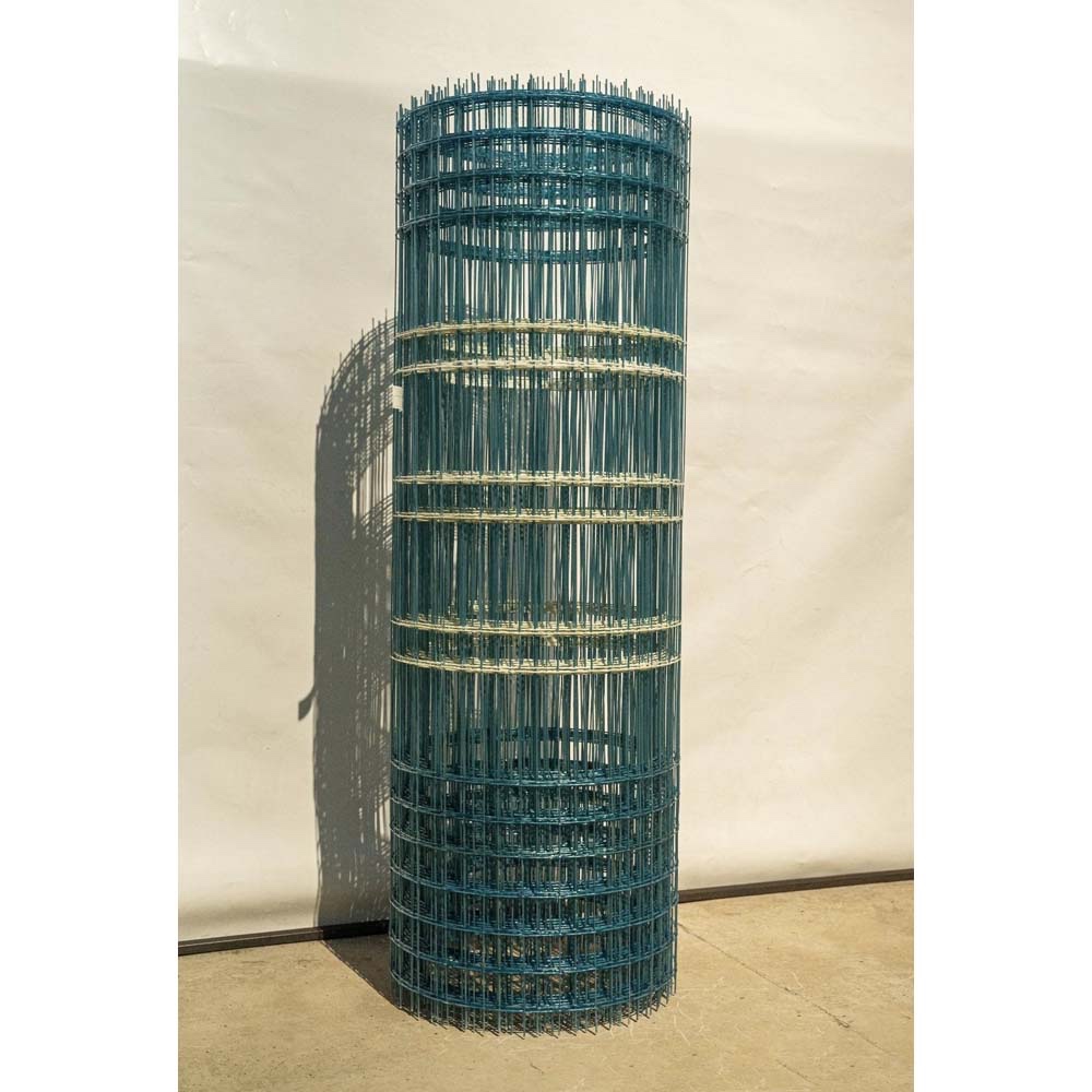 Plasă gard fibră de sticlă bordurată Baucis verde-alb, rolă 10m, 1.7m, bară 4mm