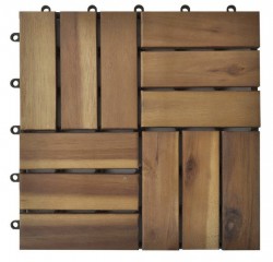 Dale lemn NaturaTread 30x30 cm, Acacia lăcuit, Model puzzle-1
