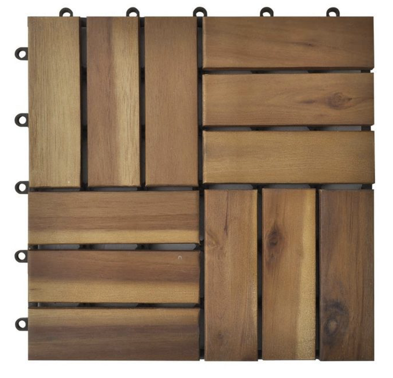 Dale lemn NaturaTread 30x30 cm, Acacia lăcuit, Model puzzle