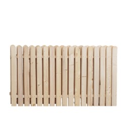 Panou gard lemn rindeluit, nevopsit, cu vârf semirotund - 17 uluci, 1x2 m-2