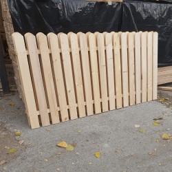 Panou gard lemn rindeluit, nevopsit, cu vârf semirotund – 17 uluci, 2x2 m-3