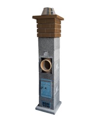 Coș fum ceramic profesional Venera 6 m x 160 mm, racord 90°-8