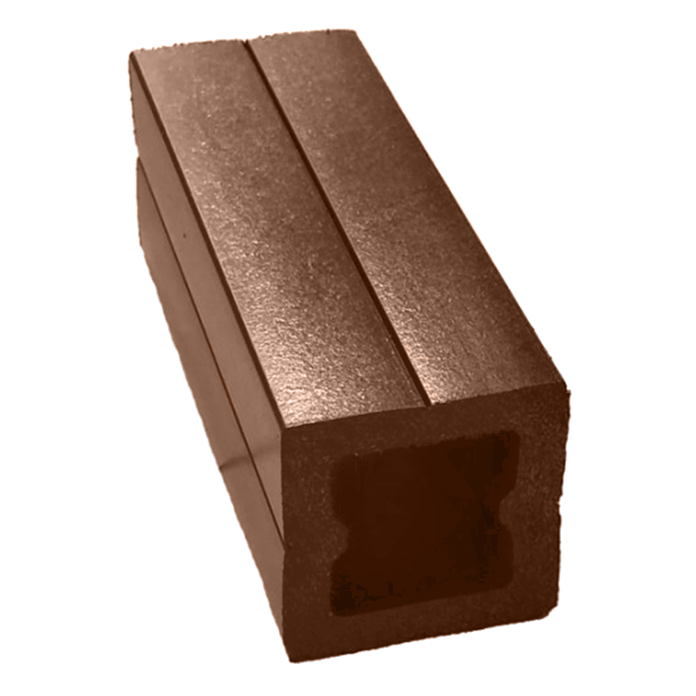 Stâlp gard WPC Trix periat patru fețe maro închis 3,5 x 3,5 x 200 cm
