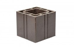 Stâlp gard WPC Noma Periat două fețe cu rizuri Maro închis 11 x 11 x 200 cm-1