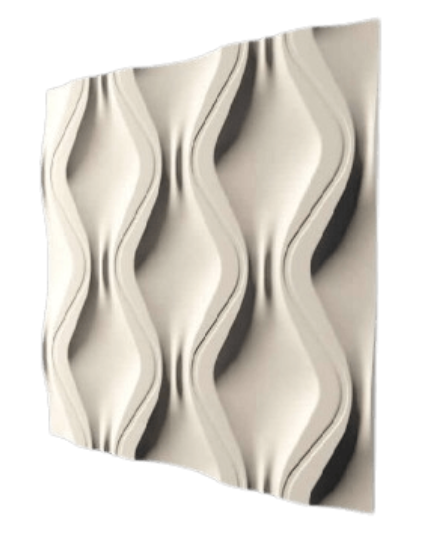 Panou decorativ ipsos 3D Evan model buclă, 50x50 cm