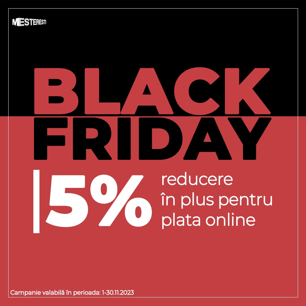 5% reducere pentru Plata Online - se aplică manual la confirmarea comenzii